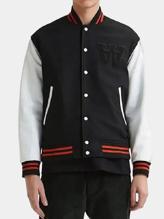 Gabriel W Black and White Varsity Jacket