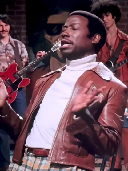 Garrett Morris Saturday Night 2024 Lamorne Morris Brown Leather Jacket