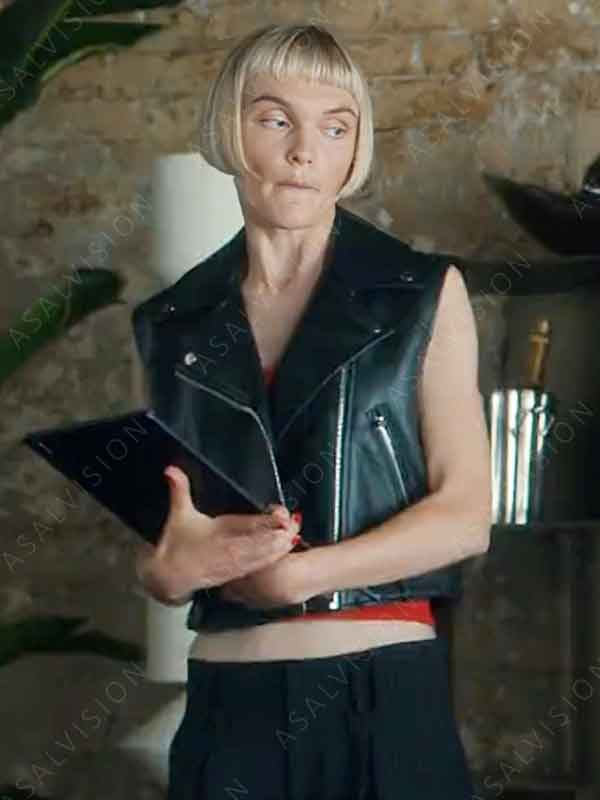 Geek Girl 2024 Hebe Beardsall Black Leather Vest
