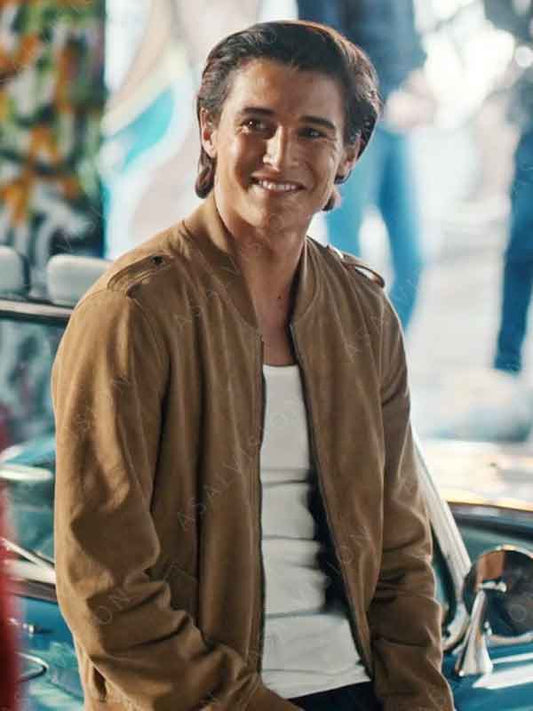 Geek Girl Nick Park Bomber Suede Leather Jacket