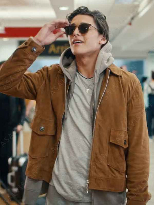 Geek Girl Season 1 Liam Woodrum Brown Suede Leather Jacket