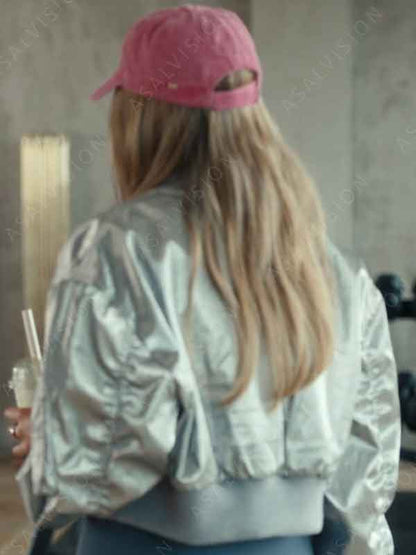 Geek Girl Season 1 Poppy Hepple-Cartwright Silver Bomber Jacket