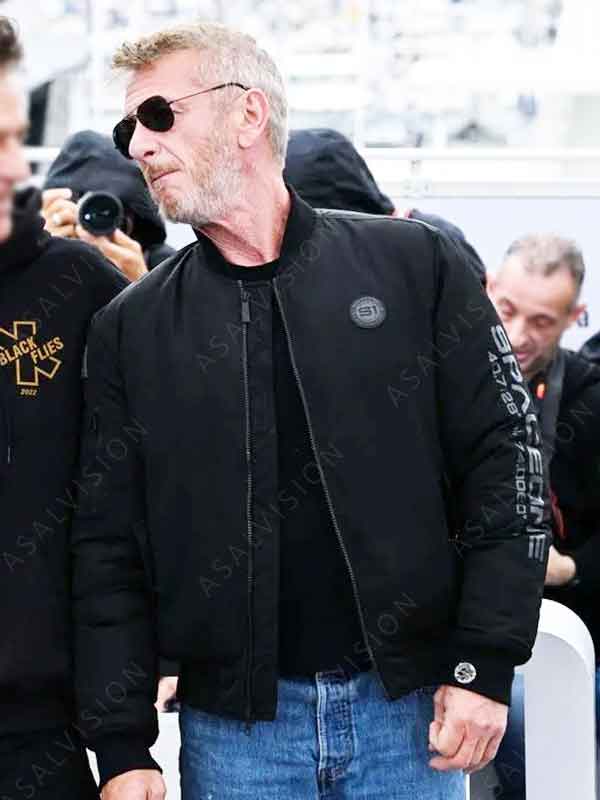 Gene Rutkovsky Movie Asphalt City 2024 Sean Penn Black Bomber Jacket