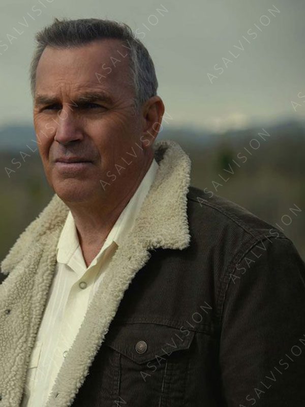 George Blackledge Let Him Go Kevin Costner Brown Shearling Cotton Jacket