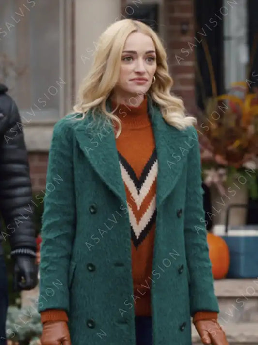 Georgia Miller Brianne Howey Green Wool Coat