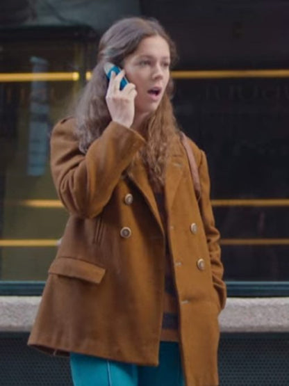 Georgina Amoros TV Series In Love All Over Again 2023 Irene Brown Wool Coat