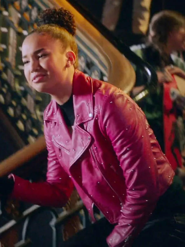 Gina High School Musical The Series Pink Leather Jacket