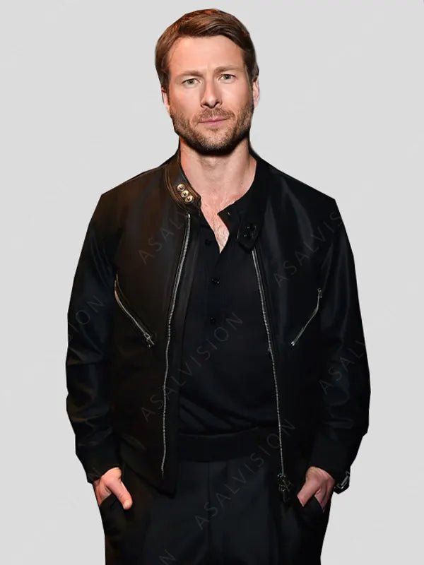Twisters 2024 CinemaCon Glen Powell Bomber Leather Jacket