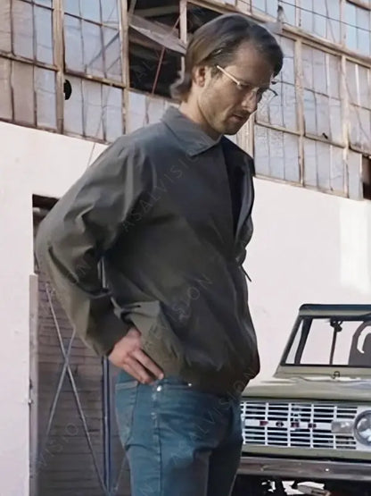 Glen Powell Movie Hit Man 2024 Gary Johnson Gray Jacket