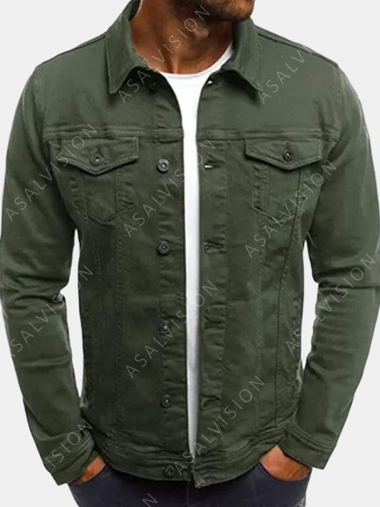 Green Denim Jacket Mens