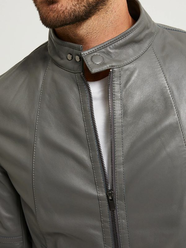 Grey Leather Jacket
