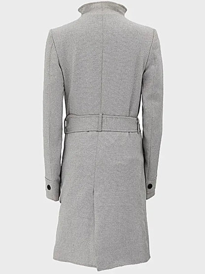 Women's Grey Wool Belted Coat