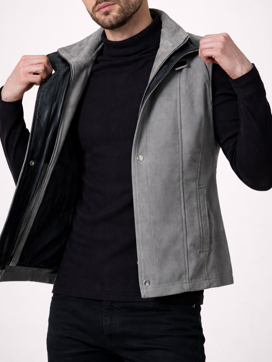 Grey Suede Vest