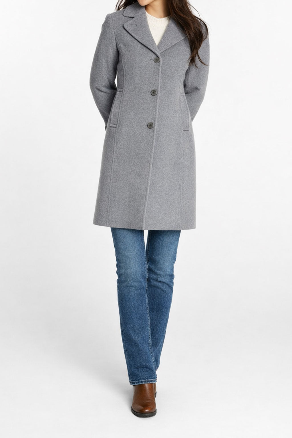 Carys Grey Wool Coat