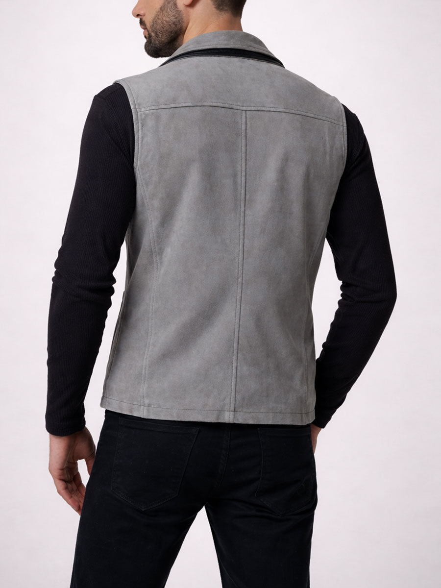 Grey Suede Vest