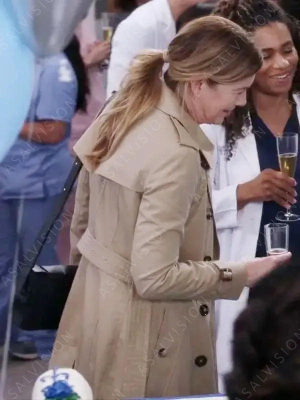 Grey’s Anatomy Season 19 Dr. Meredith Grey Beige Trench Coat