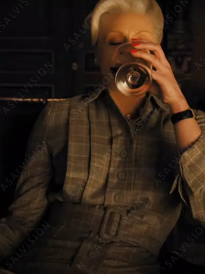Gwendoline Christie Wednesday 2022 Larissa Weems Checked Dress
