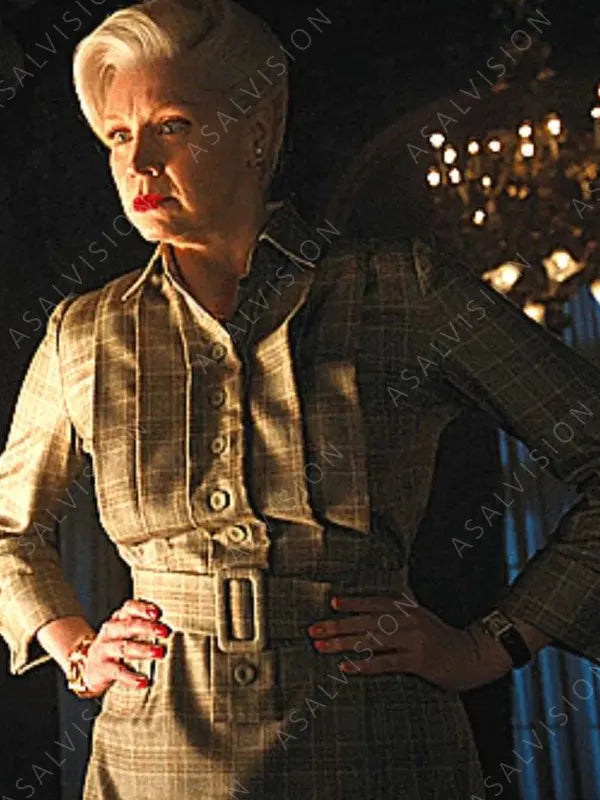 Gwendoline Christie Wednesday 2022 Larissa Weems Checked Dress