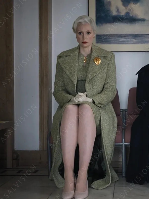Gwendoline Christie Wednesday Principle Larissa Weems Green Trench Coat
