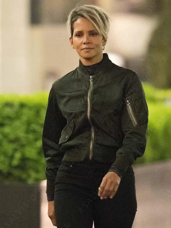 Halle Berry The Union Black Bomber Jacket