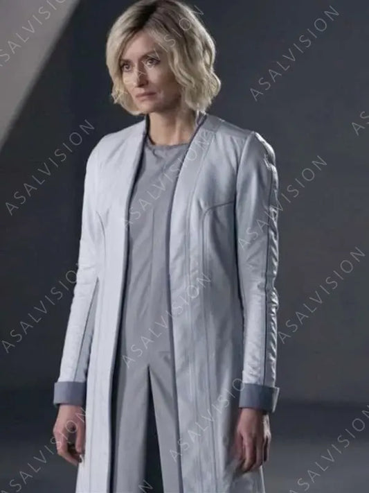 Halo Dr Catherine Halsey White Leather Coat