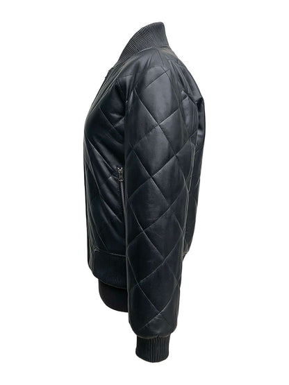 Handmade 100% Real Leather Bomber Jacket For Women