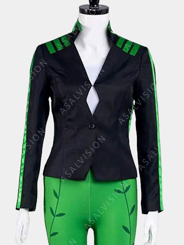 Harley Quinn Poison Ivy Leather Black Jacket