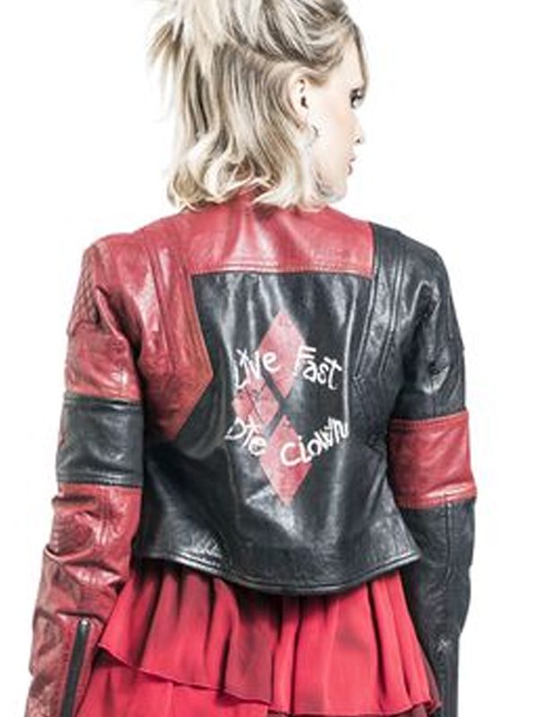 Harley Quinn Red Leather Jacket