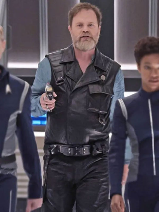 Harry Mudd Star Trek Discovery Rainn Wilson Black Leather Vest