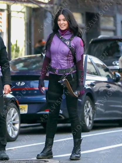 Hawkeye Hailee Steinfeld Purple Leather Jacket