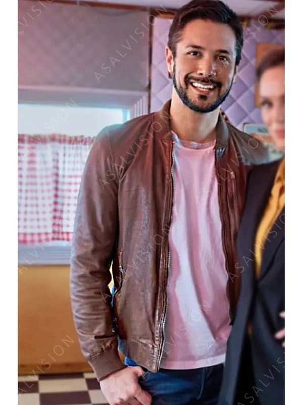 Hearts In The Game 2023 Diego Brown Leather Bomber Jacket
