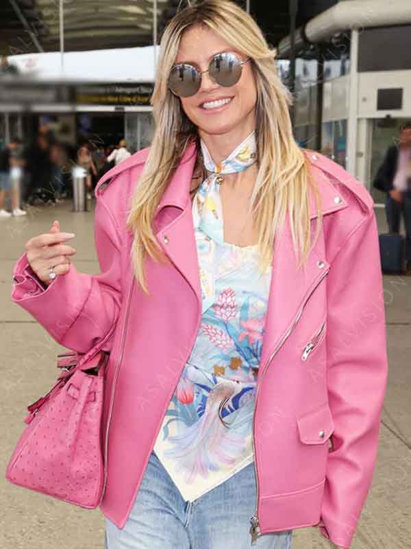 Heidi Klum The 77th Annual Cannes Film Festival France 2024 Pink Leather Jacket