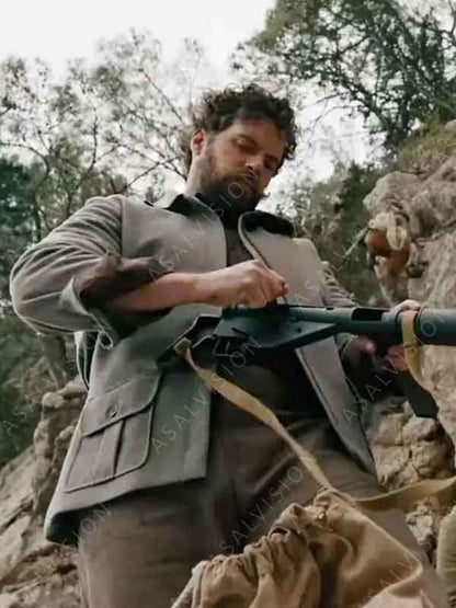 Henry Cavill Movie The Ministry of Ungentlemanly Warfare 2024 Gus March-Phillips Grey Jacket