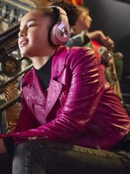 High School Musical The Musical The Series Gina Pink Studded Leather Jacket