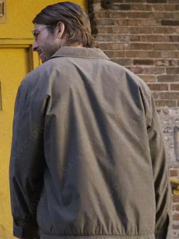 Hit Man Glen Powell Gray Cotton Jacket