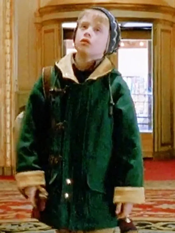 Home Alone Macaulay Culkin Green Hooded Duffle Coat
