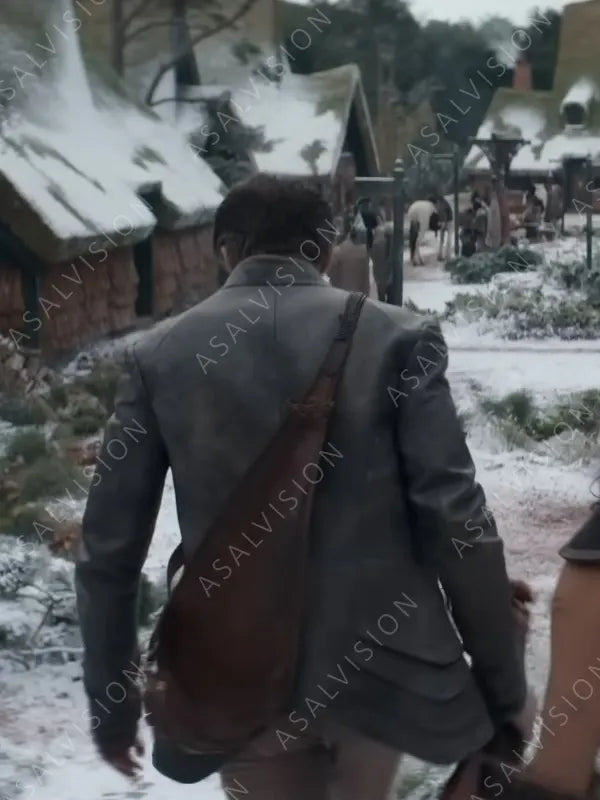 Honor Among Thieves Edgin Darvis Grey Leather Jacket