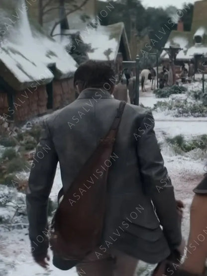 Honor Among Thieves Edgin Darvis Grey Leather Jacket