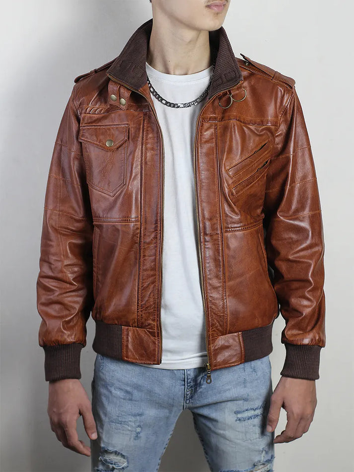 Mens Genuine Bomber Leather Jackets
