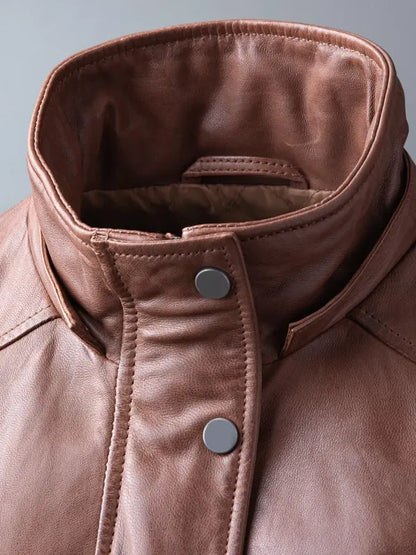 Hooded Leather Coat