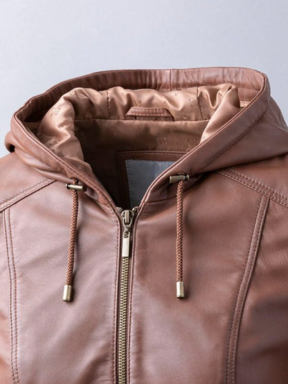 Hooded Leather Jacket