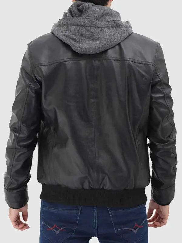 Hooded Leather Jacket