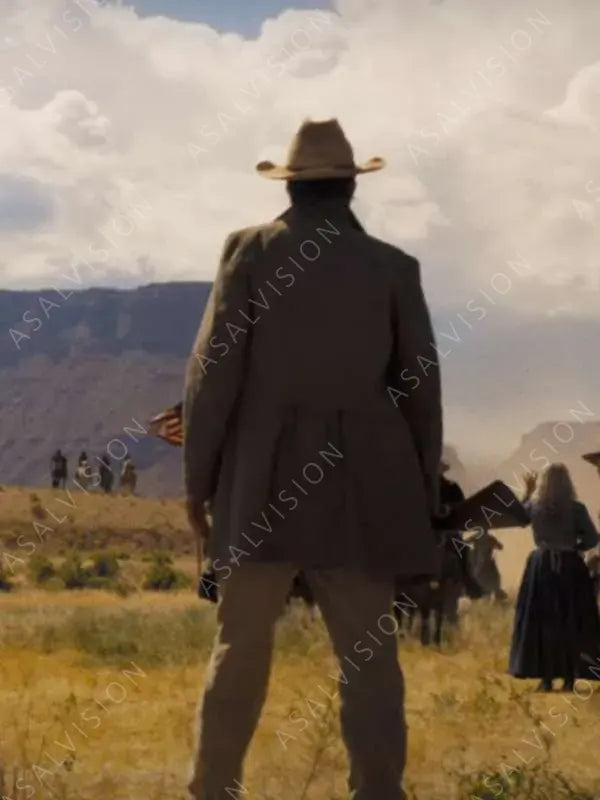 Horizon An American Saga Chapter 1 Luke Wilson 2024 Grey Trench Coat