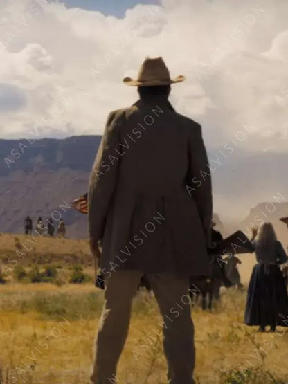 Horizon An American Saga Chapter 1 Luke Wilson 2024 Grey Trench Coat