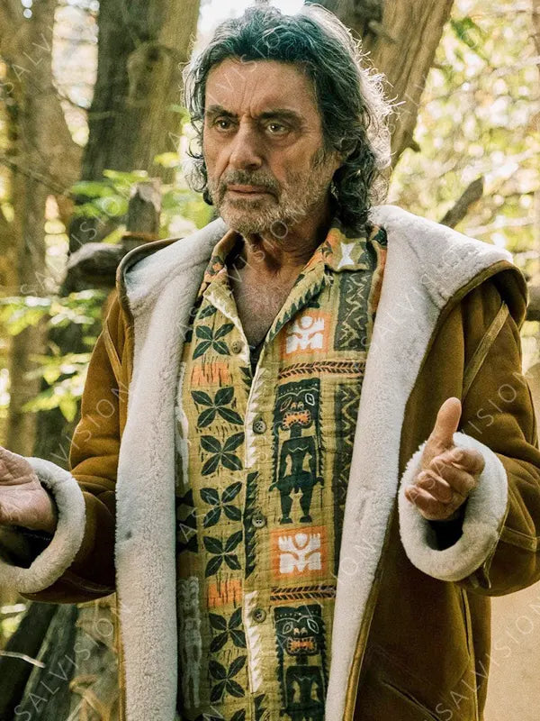 Ian McShane American Gods Season 3 Hooded Shearling Jacket