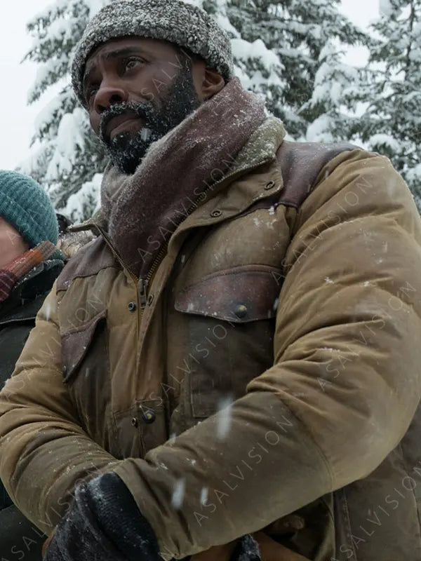 Idris Elba The Mountain Between Us Dr. Ben Bass Brown Bomber Jacket
