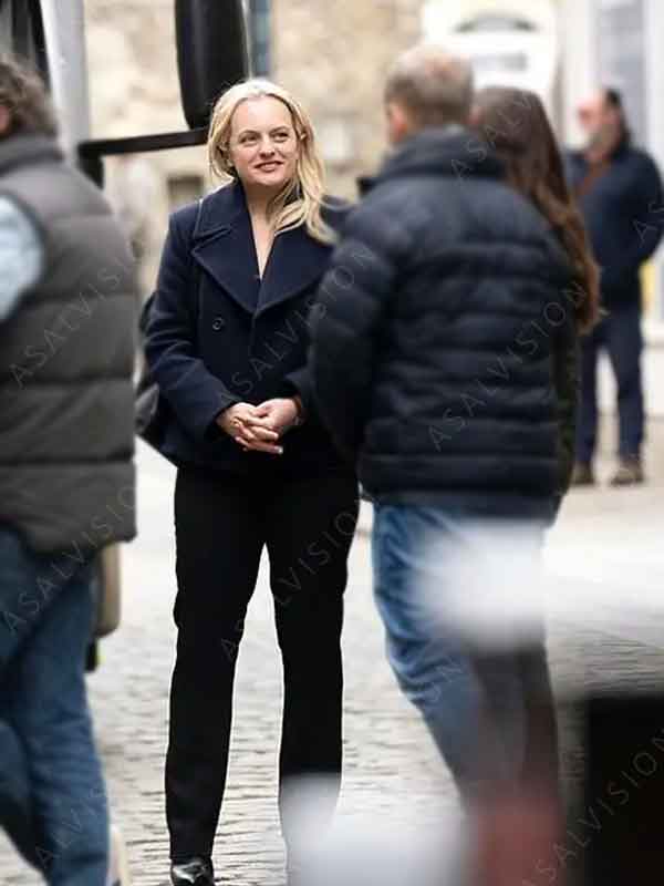 Imogen Salter TV Series The Veil Elisabeth Moss Blue Wool Jacket