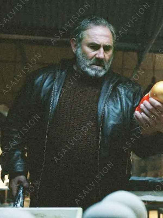 Iron Reign Román Manchado Black Leather Jacket