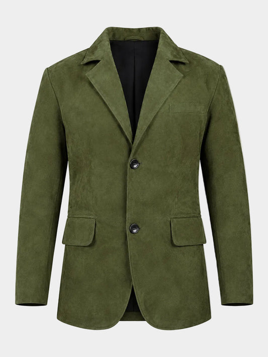 Iverson Olive Suede Blazer