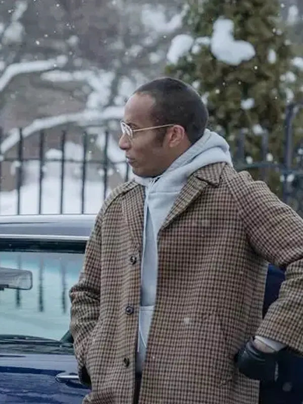 JP Gibbs Brown Checked Coat